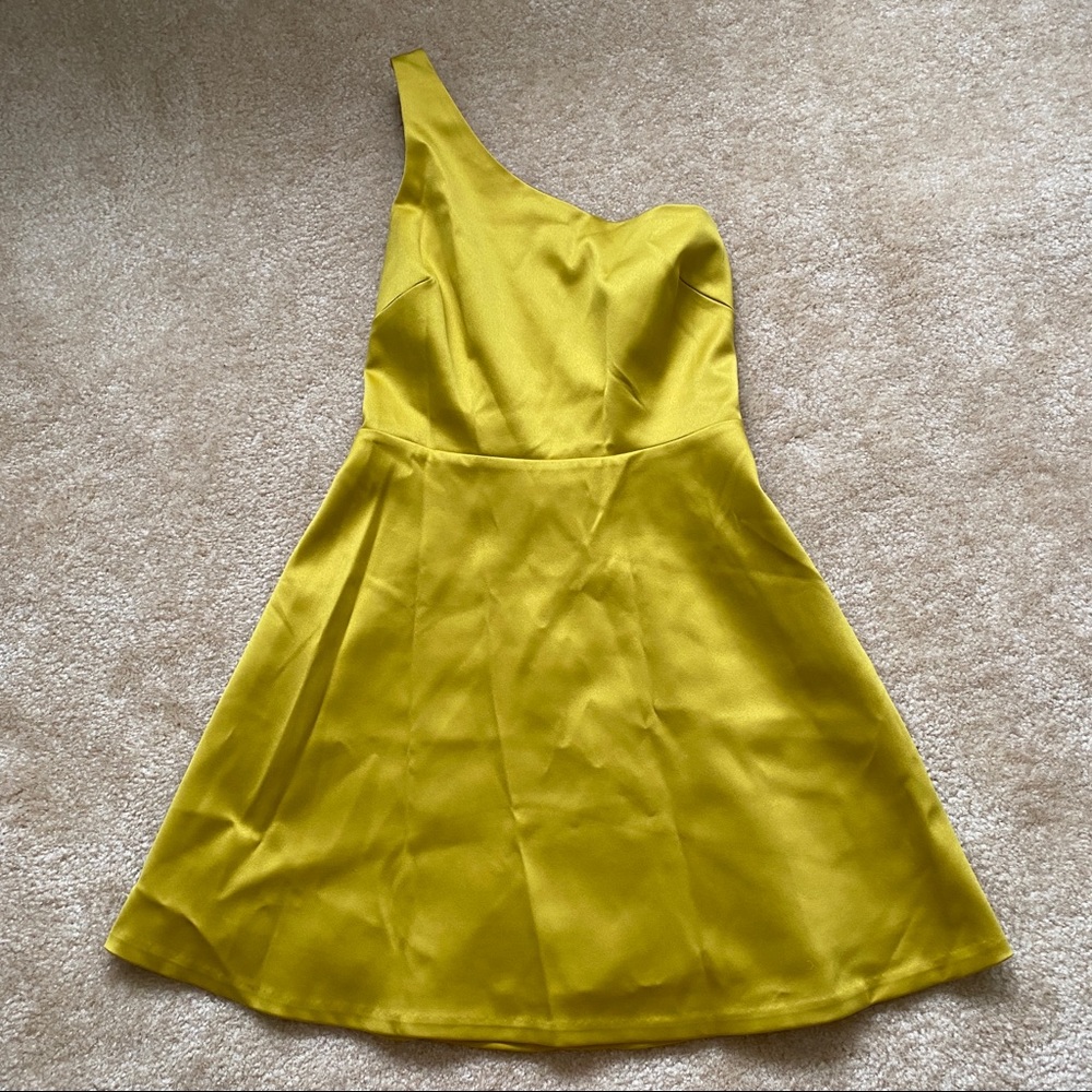 One Shouldered Mini Dress with Sexy Back Cutout